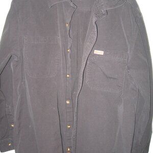 Carhartt Twill Long Sleeve Button Front Work Shirt Men's Large Black 1991 Date